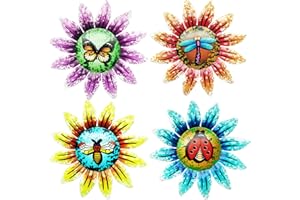 SUNNEKO Colorfu - Juego de 4 Figuras Decorativas de Metal para Pared, diseño de Mariposas, decoración para el hogar, para jardín, terraza, césped, Patio Trasero, Porche, casa de Campo, Interior