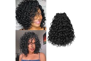 MLETULIPS GoGo Curl Crochet Hair Ombre Deep Wave Crochet pelo,Beach Curl Water Wave sintético Deep Twist Crochet Braid Bohemian Crochet Braiding (10inch, 1B)