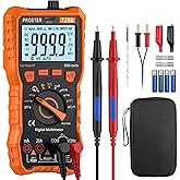 Proster Digital Multimeter 6000 Counts NCV TRMS Professional Automatic Range Multimeter with Crocodile Clips for Voltage Test