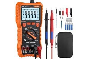 Automatisk multimeter NCV, Proster 6000Compt digital multimeter TRMS magnetisk elektrisk testare med krokodilklämmor för mätn