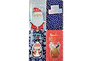 YLAB 4 Kids Christmas Money Wallets with Red Envelopes – Festive Gift Card Holders for Cash, Vouchers & Presents – Cute Santa, Penguin, Reindeer & Merry Christmas Designs – 16 x 9 cm