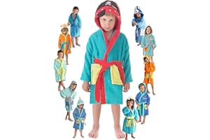 LEBENGOOD - Accappatoio Bambini adolescenti Cotone: Bambino, Bambina - 100% Cotone OEKO-TEX - 2 tasche, cintura, cappuccio