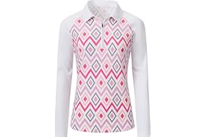 MoFiz Polo Donna Manica Lunga con Cerniera 1/4 Golf Tennis Poloshirt Traspirante All'aperto Sport Top