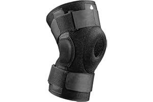 NEENCA Ginocchiera Ortopedica Incernierata, Regolabile Tutore Ginocchio con Stabilizzatori Laterali Aperte per Dolore al Ginocchio, Legamenti Crociati, Rotula, Menisco