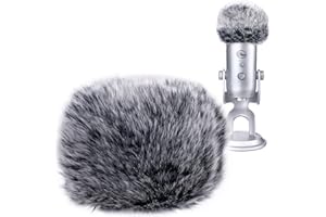 YOUSHARES Microphone Furry Windscreen Muff - Mic Wind Cover Fur Pop Filter as Foam Cover Compatible with Blue Yeti Pro