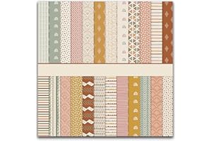Scrapbook Papier 30,5x30,5 cm Doppelseitiges Scrapbooking Papiere, 24 Muster 24 Blatt Decoupage Papier, MerwDeeyt Dekorpapier Scrapbook Bastelpapier für Journal Scrapbooking, DIY Kartenherstellung