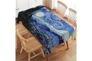 Walmsco Tablecloth Starry Night Decor For Dining Room Kitchen Rectangular Table Cover 132 * 178cm