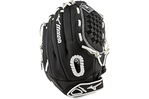 Mizuno Prospect Select FP Youth Guante de Bola, Niña, Tartan Flex Web-Negro/Blanco, 12.5" | Utility