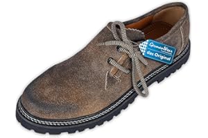 German Wear Haferlschuhe Trachtenschuhe Original Handmachart Trachten Lederschuhe aus Wildleder Echtleder Schuhe mit 2X Schnürsenkel