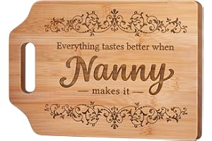 Giftasy Nanny Gifts, Nanny Birthday Gifts, Unique Handmade Engraved Bamboo Cutting Board, Kitchen Gifts for Nanny from Grandchildren, Presents for Nanny on Birthday Mother's Day Christmas