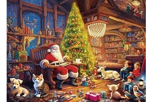 AVEJOYS Puzzle 500 Teile Erwachsene Weihnachtsmann Familie 52 x 38 cm Puzzles für Erwachsene Klassische Puzzles Weihnachten 500 Teile Weihnachtspuzzle