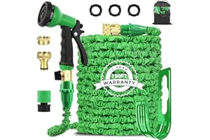 AIGUMI Flexible Hose Pipe,150FT Expandable Hose Pipe Expanding Garden Hose with 8-Function nozzles/Brass Connector/Storage Bag/Hose Set, Garden Hose for Garden, Home, Car Cleaning