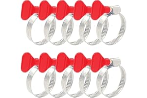 AZISHA Collier De Serrage Inox 25-40mm - 10 Pièces Collier Serrage Tuyau - Réglable Collier Inox - Collier De Serrage Durite - Colliers De Serrage À Écrou Papillon Pour Piscine,Jardin,Home Gaz