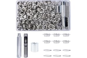 Luabue 280PCS 10MM Grommets Eyelets Tarpaulin Repair Kit Eyelet Punch Kit Metal Eyelets for Fabric Leather Craft Tarpaulin Curtains DIY and Decoration