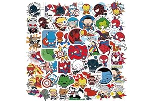 BUXIUGAN 50pcs Cool Character Super Heros Stickers，Cute Graffiti Movie Character Stickers for Water Bottles Skateboard Luggage Laptop Bumper Waterproof Vinyl Stickers Bulk for Boys Teens Adults