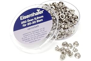 Eisenthaler 250 Ösen SET30-5,2 mm, vernickelt für 20-30 Blatt