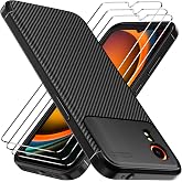 ivoler Case for Samsung Galaxy Xcover 7 with 3 Pieces Tempered Glass, [Military Protection] Slim Soft TPU Silicone Case Anti-