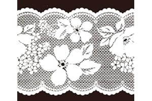 Dundee Deco MGAZB6004 Peel and Stick Floral White Blooming Flowers Self Adhesive Mirror Window Sticker Wallpaper Border, Roll 33 ft X 4 in (10m X 10cm)