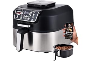 MasterPro Smokeless Gril | Gril Électrique Technologie Cyclonic Air Max 260º Puissance 1760W | 5 Fonctions en 1 | Friteuse à air | AirFryer, Four et Déshydrateur alimentaire