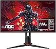 AOC 27G2U/BK Monitor da Gaming Flat 27" IPS, Frameless,FHD 1920 x 1080 a 144 Hz, Tempo di Risposta 1 msec/MPRT, 2 x HDMI, 1 DP, 4 x USB, Speaker, Regolabile in Altezza, FreeSync, Nero/Rosso