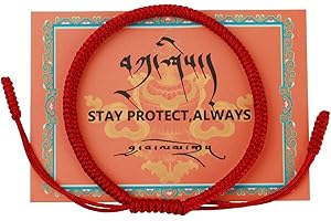 OUMAIFENG Red Armband Lucky Kabbala Rotes Stoff Armband Faden Schutz für Babys Kinder Herren Damen, Handmade Red Tibetisches Glücksarmband Buddhist Glücksarmband Geflochtene Freundschaftsarmbänder (Rot 01)