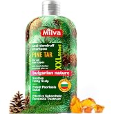Milva Pine Tar Shampoo for Seborrheic Dermatitis - 500ml Natural Anti-Dandruff Shampoo - Anti-Dandruff for Psoriasis - Soluti