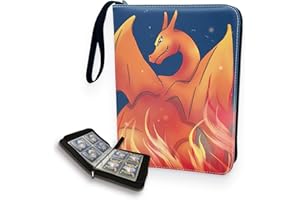 UPSHELL Raccoglitore per Carte Pokemon -Album Disponibile In 2 Varianti: Charizard E Pikachu - Custodia Da 50 Pagine Plastificate, 4 Tasche Per Pagina, 400 carte - ideale Per Collezionisti E Fan