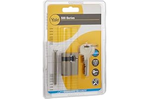 Yale 10-0551-0030-00-2201 YC500+ 30X10 NI Half Cylinder Lock 30 x 10 mm for Exterior Door/Entrance/Garage, 5 Pins, 3 Keys, Nickel-Plated