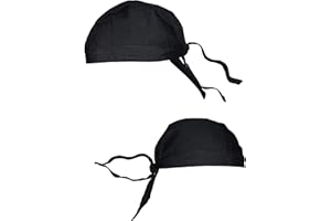 LUPSTY MVC PACK*4 pcs - Gorro/Bandana Chef/Cocina/Cocinero/Camarero/Carnicero Adulto Unisex - Negro