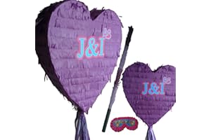 BOOGIE WOOGIE PINATAS Dark Purple Heart Pinata set for Wedding, Engagement Prom or Birthday Party