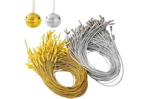 SOPSTUO 200Pcs Christmas Ornament Anchor Christmas Hooks String with Snap Fastener Gold Silver Bauble String for Halloween Xmas Tree Holiday Party Hanging Decorations