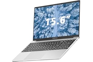 WOZIFAN Notebook 15.6" 128 GB SSD 6GB RAM 2.4G+5G WiFi 1080 FHD BT Supporta l'espansione Win PC Portatile Intel 4.2 USB HDMI con mouse senza fili & adesivi per tastiera Italiana-Argento