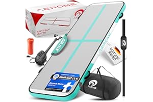 ‎AERONE AERONE Airtrack Turnmatte Aufblasbar | Air Tracking Matte 3m 4m 5m 6m [Zubehör Schultergurt Tragetasche Luftpumpe] Air Track für Turnen Gymnastik Zuhause Outdoor Pool | Farbe wählen