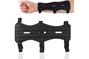 EUIOOVM Protector de brazo de tiro con arco, protector de antebrazo de cuero, equipo de protección de tiro con arco con hebillas ajustables de 3 correas para entrenamiento de tiro, caza salvaje, protege tu