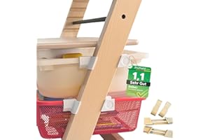 [ TEST SEHR GUT, NOTE 1.1 *] EmSoLi Adapter Hellbraun + 2x Haken für Ikea Trofast Box Korb Drahtkorb, kompatibel mit Stokke Tripp Trapp Baby Hochstuhl, Hochstühle Kinderstuhl Zubehör, Kinder Hoch