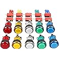 EG STARTS 10x New LED lit Arcade Push Buttons With Micro Switch Mame Multicade Choice of 5 Colour