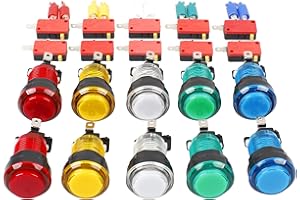 EG STARTS 10x Nuovi LED Arcade Pulsanti con Micro Switch Mame Multicade Scelta di 5 Colori