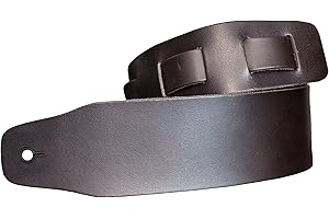 Etabeta START Large - Tracolla per Chitarra e Basso in Vera Pelle Colore Nero Artigiano Toscano - Made in Italy