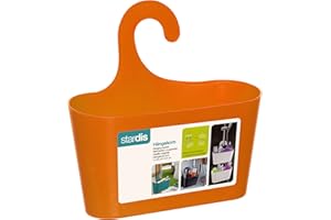 STARDIS Utensilo kosz pod prysznic, kolor pomarańczowy, z hakami do zawieszenia, regał prysznicowy do łazienki, regał wiszący