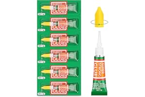 LUCOMB 6 x 3 g Superkleber, Starker Klebstoff, Superschnell Trocknender Cyanacrylat-Kleber mit Anti-Verstopfungskappe für die Schmuckreparatur, Holz, Metall, Heimwerkerhandwerk Super Strong Glue