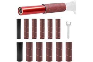 BONJUME Gummi Schleiftrommel Set, 1,5 Bohrer-Schleifdorn Spindelschleifer-Adapter Schleifhülsen Schleifwalzen Spindelschleifer Zubehör Handgeführte Schleiftrommel Set Für Bohrmaschinen