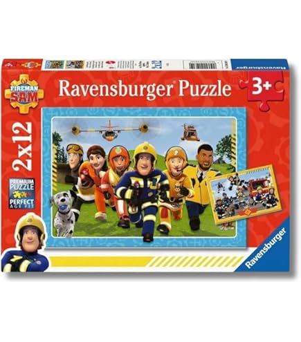 Trefl - Fireman Sam, Squadra Fireman Sam - 3 in 1: 2x Puzzle + Gioco di Memoria, Puzzle con i Personaggi di Fireman Sam, 30 e 48 Pezzi, 24 Memo, Divertimento per Bambini a Partire da 3 anni
