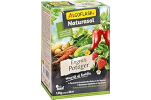 ALGOFLASH NATURASOL Engrais Potager, Jusqu?à 25m², Dosette incluse, 1.5 kg, APOTBIO15, Vert