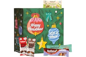 foodloose Organic Snack Advent Calendar 2025, Vegan, Gluten-Free and Lactose Free, Nut Bar, Nut Butter Bites & White Delights, Includes Limited Winter Varieties & Surprises