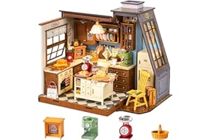 Rolife Miniatur Haus Bäckerei Küche - Mini Haus Selber Bauen, Puppenhaus Tiny House Bausatz 3D Puzzle Book Nook für Erwachsene Jugendliche