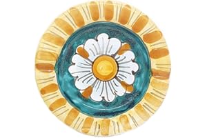 Sicilia Bedda - POSACENERE IN CERAMICA SICILIANA - Elegante complemento d'arredo per Casa e Ufficio (Fiore Verde)