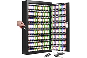 ‎MEJASG Schlüsselkasten für 200 Schlüssel, Diebstahlsicherer Schlüsselschrank mit Beschreibbarem Schlüsselanhänger, Wandmontierter Schlüsseltresor mit Seitlichem Schlüsseleinwurf für Auto Büro Haus Vermietung