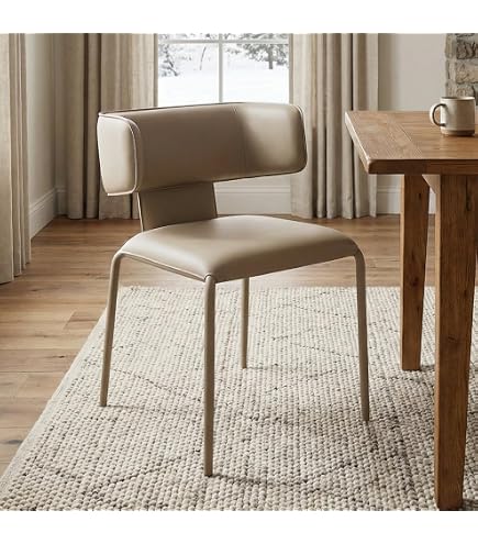 SIX Lederstuhl Ricco Creme Weiß (2201), Edelstahl