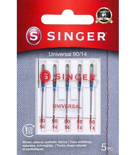 Singer - Lot De 10 Aiguilles Machine à Coudre Universelles | Tailles 70/09, 80/11, 90/14, 100/16 | Pour Tissu Coton