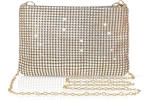 Giantree Frauen glänzend Abend Clutch Bag, Sparkly Abend Handtasche Kette Umhängetasche Lady Girl Party Bling Strass Handtasche für Prom Hochzeit Engagement Cocktail Party Bankett (Gold)